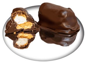 Chocolate Covered Everything — campers - Dark chocolate middled with toasted marshmallow covered graham crackers. Also known as s'mores. Shipping, delivery, and pick up. Place your order!